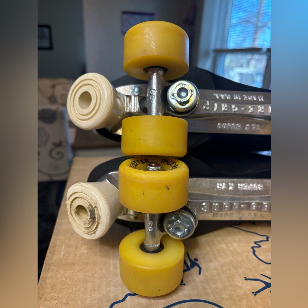 Vintage Black Pacer Brand Mens Size 9 Roller Skates - Picture 11 of 14